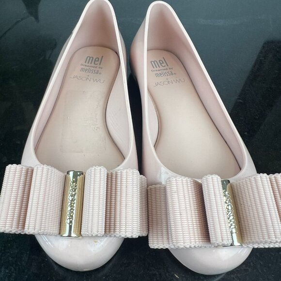 Melissa + Jason Wu Women's Ultra Girl Fab Bow Flats Blush Pink Size US12 - Picture 10 of 10